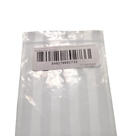 Gorjana Initial Prism Bracelet Pink String Gold "G" NWT - Picture 4 of 4